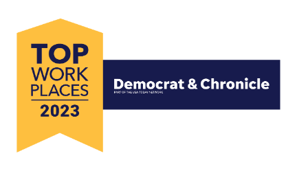 Top Work Places badge - 2023 Democrat & Chronicle