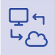 icon map between computer screen and cloud
