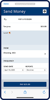 Send Money within Digital Banking