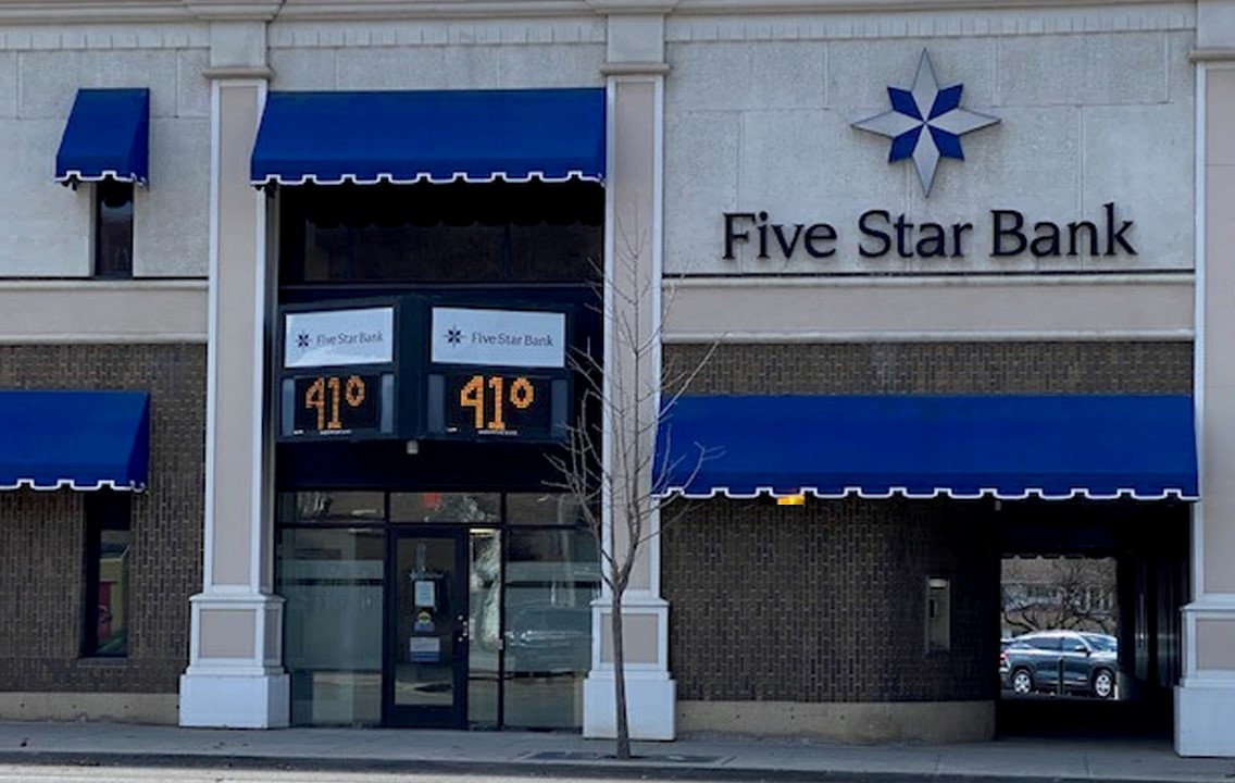 Building exterior of newly renovated Warsaw’s 55 North Main Street Branch