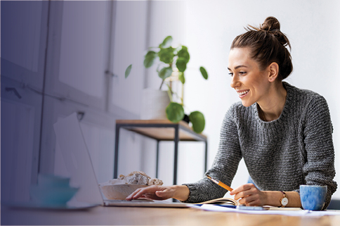 Woman on Computer