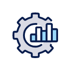 Icon - Gear and bar chart.
