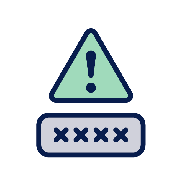Warning signs for fraud icon