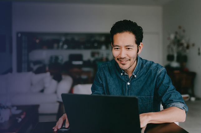 man on a computer