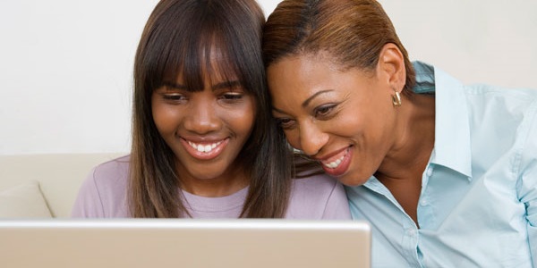 couple looking at laptop